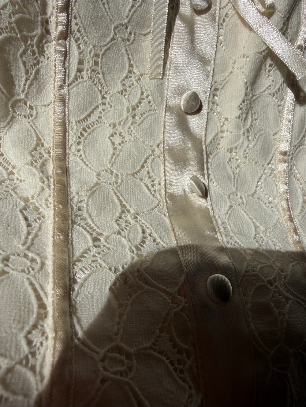 Apt 9 Size MIvory Lace Corset Top - Satin Trim - Picture 4 of 4